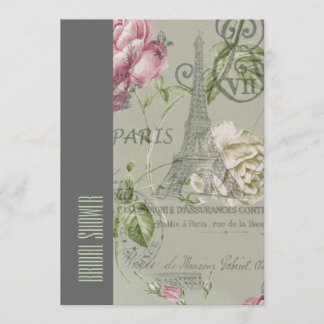 BlumenVintages Brautparty Turms paris Eiffel Einladung