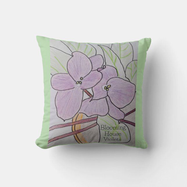 Blumenviolets Kissen (Vorderseite)