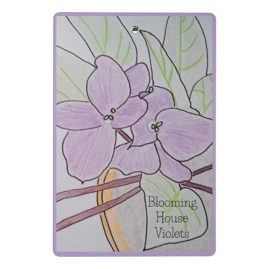 Blumenviolets Mini Klemmbrett (Rückseite)