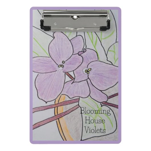 Blumenviolets Mini Klemmbrett (Vorderseite)