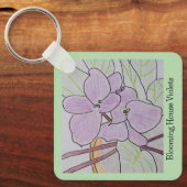 Blumenviolets Schlüsselanhänger (Vorderseite)