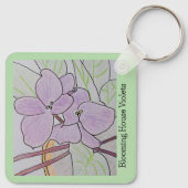 Blumenviolets Schlüsselanhänger (Rückseite)