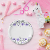 Blumenviolett-Hochzeitsfeier Pappteller (Party)