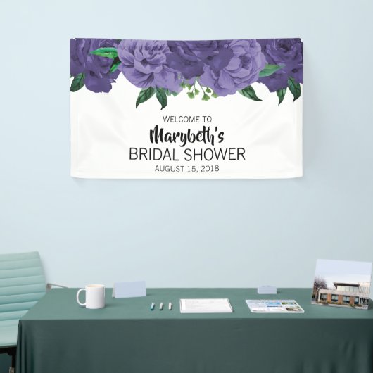 Blumenviolett Lila Brautparty Begrüßungsbanner Banner (Messeveranstaltung)