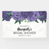 Blumenviolett Lila Brautparty Begrüßungsbanner Banner (Horizontal)