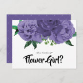 Blumenviolett Lila sein mein Blumenmädchen Postkar Einladungspostkarte (Vorne/Hinten)