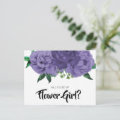 Blumenviolett Lila sein mein Blumenmädchen Postkar Einladungspostkarte (Stehend Vorderseite)