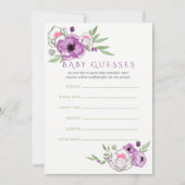 Blumenviolett und Milchdusche Baby Ratings Einladung (Vorderseite)