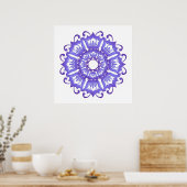 Blumenviolette Mandala. Poster (Küche)