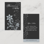 BlumenVisitenkarte (blaues Grau) Visitenkarte (Vorne/Hinten)