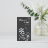 BlumenVisitenkarte (blaues Grau) Visitenkarte (Stehend Vorderseite)