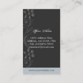 BlumenVisitenkarte (blaues Grau) Visitenkarte (Rückseite)