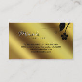 BlumenVisitenkarte-metallischer Goldsatin Visitenkarte (Rückseite)