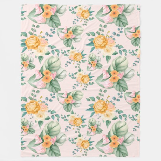 Blumenvliesdecke Fleecedecke (Vorderseite)