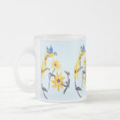 Blumenvogel Art, Blauer Tit Sonnenblumen Mattglastasse (Links)
