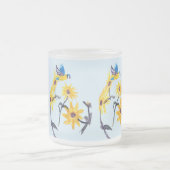 Blumenvogel Art, Blauer Tit Sonnenblumen Mattglastasse (Mittel)
