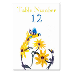 Blumenvogel Art, Blauer Tit Sonnenblumen Tischnummer