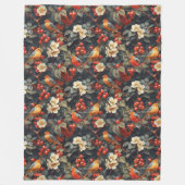 Blumenvögel Blanket Herbst Komfort und Stil Fleecedecke (Vorderseite)