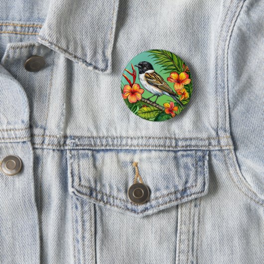 Blumenvogel Button (Beispiel)