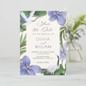 Blumenvogel Dekoration Save The Date (Stehend Vorderseite)