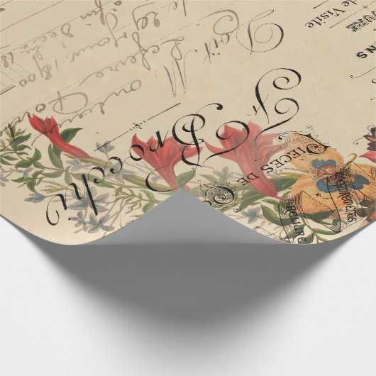 Blumenvögel Ephemere Dekoupage Tissue Paper Geschenkpapier (Ecke)