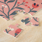 Blumenvögel Handgezogene Vintag Puzzle (Seite)