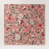 Blumenvögel Handgezogene Vintag Puzzle (Horizontal)