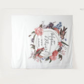 Blumenvogel-Hochzeits-Hintergrund-Empfangs-Dekor Wandteppich (Vorderseite (Horizontal))