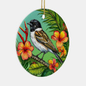 Blumenvogel Keramik Ornament (Rechts)