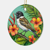 Blumenvogel Keramik Ornament (Links)
