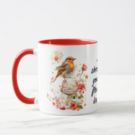 Blumenvogel mit Eiscreme-Tasse Tasse
