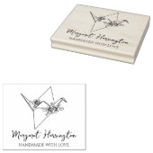 Blumenvogel Origami, handgefertigt mit Liebe Gummistempel (Stempel)