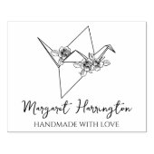 Blumenvogel Origami, handgefertigt mit Liebe Gummistempel (Prägung)