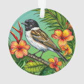 Blumenvogel Ornament (Rückseite)