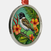 Blumenvogel Ornament Aus Metall (Rechts)