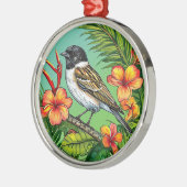 Blumenvogel Ornament Aus Metall (Links)