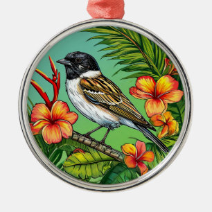 Blumenvogel Ornament Aus Metall