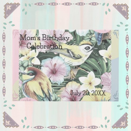 Blumenvögel Personalisiert Gästebuch