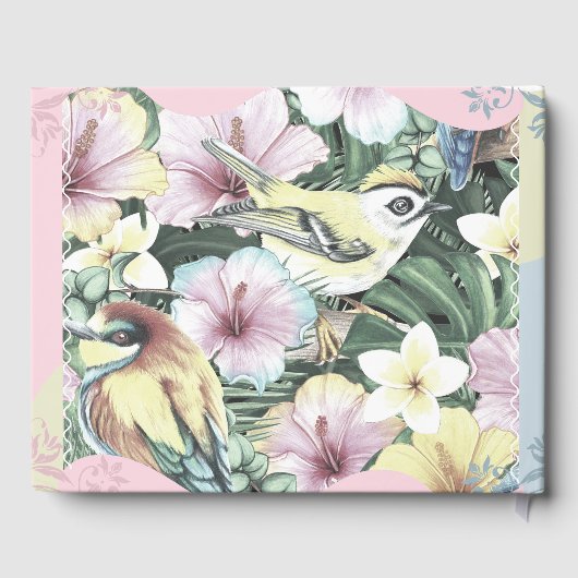 Blumenvögel Personalisiert Gästebuch (Rückseite)