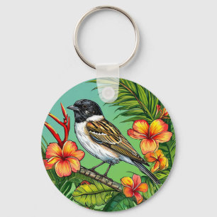 Blumenvogel Schlüsselanhänger