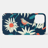 Blumenvögel: Vintages Nahtloses Design. Case-Mate iPhone Hülle (Rückseite (Horizontal))