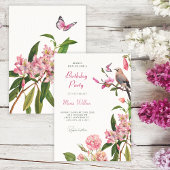 Blumenvogelkunst Geburtstag Einladung