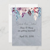 Blumenvorhang Save the Date Postkarte (Vorne/Hinten)
