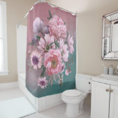 Blumenvorlage. Schöne Blume, Torfbäume und Iris Duschvorhang (Beispiel)