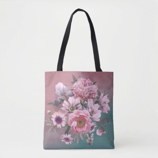 Blumenvorlage. Schöne Blume, Torfbäume und Iris Tasche (Vorderseite)