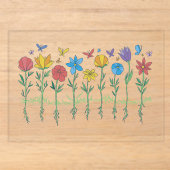 Blumenwachstumsdesign Acryleinladungen (Vorderseite)