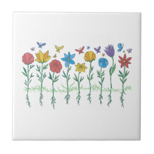 Blumenwachstumsdesign Fliese