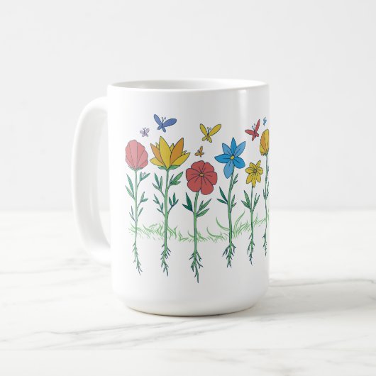 Blumenwachstumsdesign Kaffeetasse (Vorderseite Links)