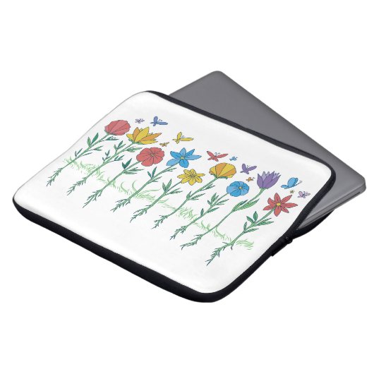 Blumenwachstumsdesign Laptopschutzhülle (Vorne Oben)