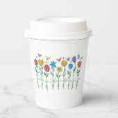 Blumenwachstumsdesign Pappbecher (Vorderseite)